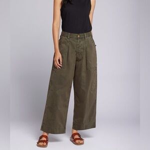 Current/Elliott Spectrum Wide Leg Green Utility Cargo Pants NWT